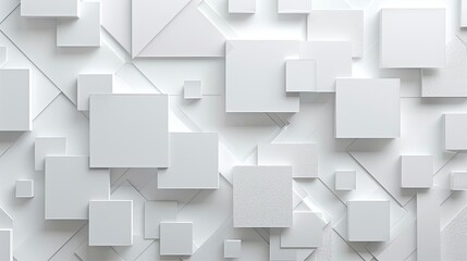 Abstract geometric white bright 3d texture wall with squares and square cubes background banner illustration