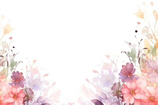 A background of watercolor flowers with a clean area for text