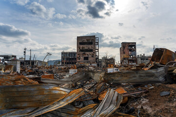 能登半島地震 輪島朝市通りの被災現場の風景