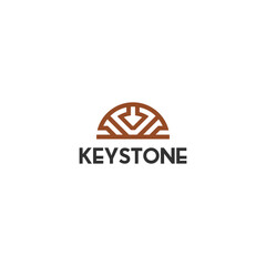 Keystone logo with luxury golden arrow logo design