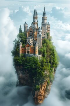 **Castle in the Clouds Photo 4K