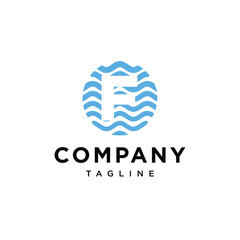 Letter F Water Wave logo icon vector template eps