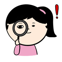 虫めがねで何かを発見した人