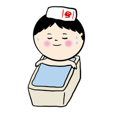 湯船でリラックスする人