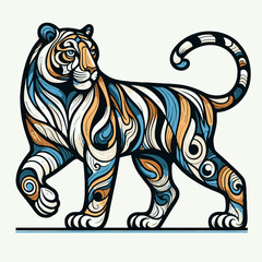 Fototapeta premium tiger cartoon isolated on white