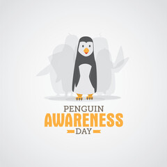 Penguin awareness day vector illustration. World river day themes design concept with flat style vector illustration. Suitable for greeting card, poster and banner.