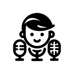 CLIP ART OF A MAN WITH 2 MIC
