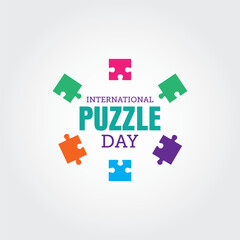 International puzzle day vector illustration. International puzzle day themes design concept with flat style vector illustration. Suitable for greeting card, poster and banner.