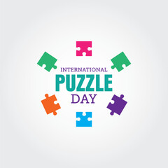 International puzzle day vector illustration. International puzzle day themes design concept with flat style vector illustration. Suitable for greeting card, poster and banner.