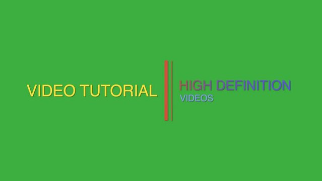 Video tutorial text animation green screen footage