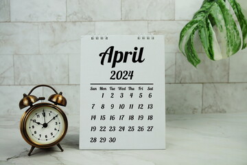 April 2024 annual monthly desk calendar for planning and management