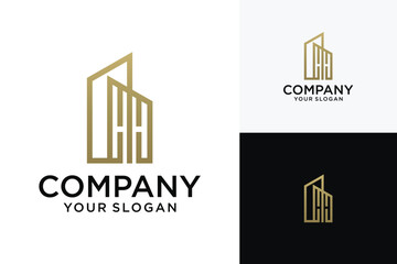 clean house logo design Building logo