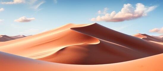 landscape view of sand dunes in the Sahara Desert