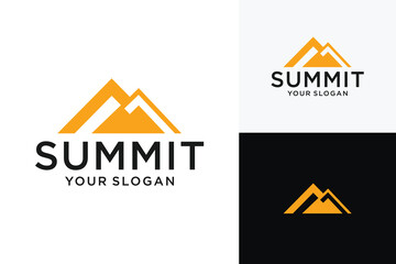 Creative design Summit peak illustration and symbol, mountain vector illustration, mountain logo