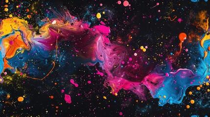 Colorful pastel color acrylic paint splashing isolated