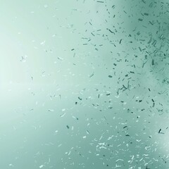 frosted glass texture in light blue-green with composition rules. Technical particles flutter, against a light blue gradient background with rich details. 