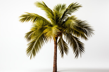Coconut tree isolated on white background.