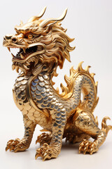 Dragon statue isolated on white background.