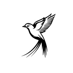 Fototapeta premium Bird silhouette Vector logo design clipart black and white