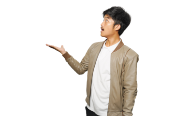 Portrait a boy wearing jacket with expression