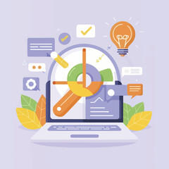 2d vector illustration colorful business , Achieving the goal among many goals with the best proposal and the best results
