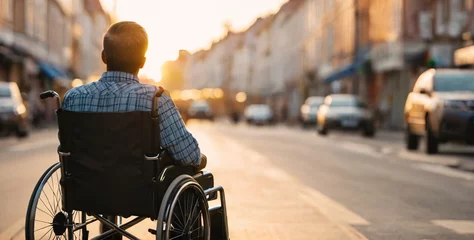 Rolgordijnen Disabled person in wheelchair © chick_david