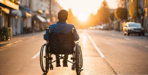 Photo sur Aluminium Vélo Disabled person in wheelchair