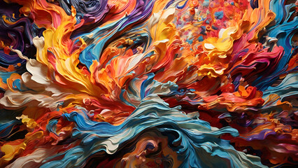 Abstract Fluid Color Waves Artistic Background