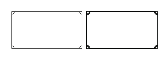  Rectangle vintage black frame for web presentation, double line horizontal border in oriental style for work project ,png vector illustration