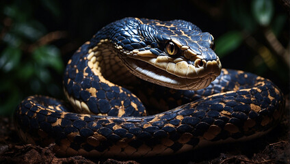 Fototapeta premium highly detailed king cobra