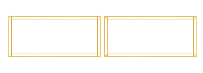  Rectangle vintage steel frame for web presentation, double line horizontal border in oriental style for work project ,png vector illustration