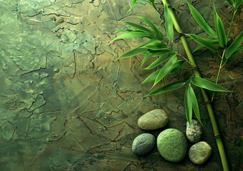 Feng Shui Bamboo Plant and Stones