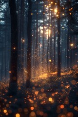 **Firefly Symphony in the Enchanted Woods Photo 4K