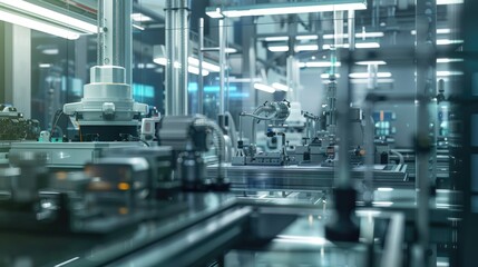 Fototapeta premium High-tech machinery in a clean and organized industrial setting.