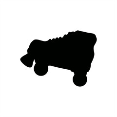 four-wheeled shoes in a stamp silhouette style illustration