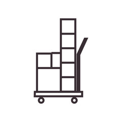 trolley garage line icon logo vector