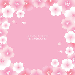 Fototapeta premium Spring Banner Template Cherry Blossom Vector Design