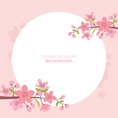 Spring Banner Template Cherry Blossom Vector Design