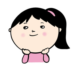 想像する笑顔の女の子