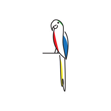 recommend clip art: parakeet colorful line icon logo vector