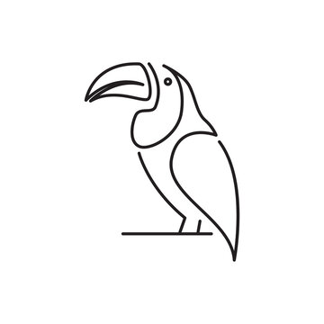 recommend clip art: hornbill art line icon logo vector