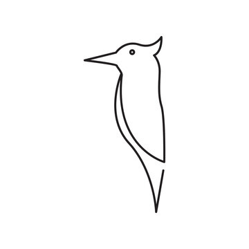 recommend clip art: line art woodpecker icon logo vector