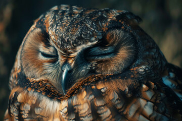close-up winking owl