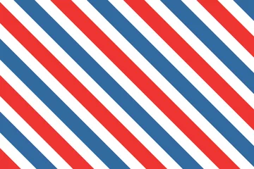 Foto op Canvas Barber colored liner background. Blue red vector pattern. Diagonal stripe pattern. © Quirk Craft Studio