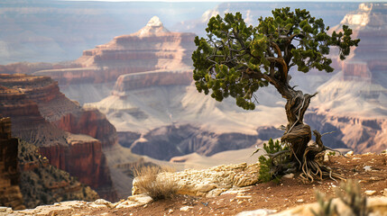 Dead Horse State Park, Dead Horse Point in early morning Blyden River Canyon, the largest green canyon in the world, fragment of the Panorama Route and The Three Rondels twisted tree at Island in the 