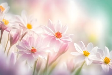 Soft and bright spring flower background with copyspace, macro and abstract