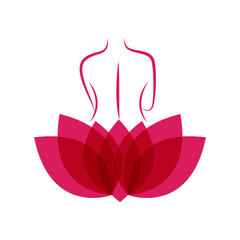 beauty women body massage treatment abstract flowers logo design