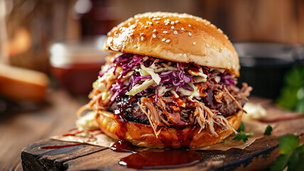 Burger on plate