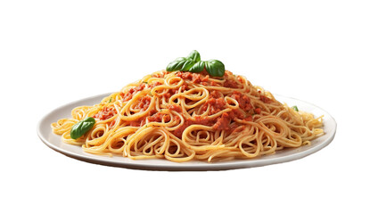 Delicious bolognese pasta on transparent background. Bolognese pasta PNG