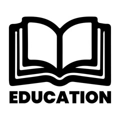 Education logo vector art illustration, Education icon vector flat style, white background